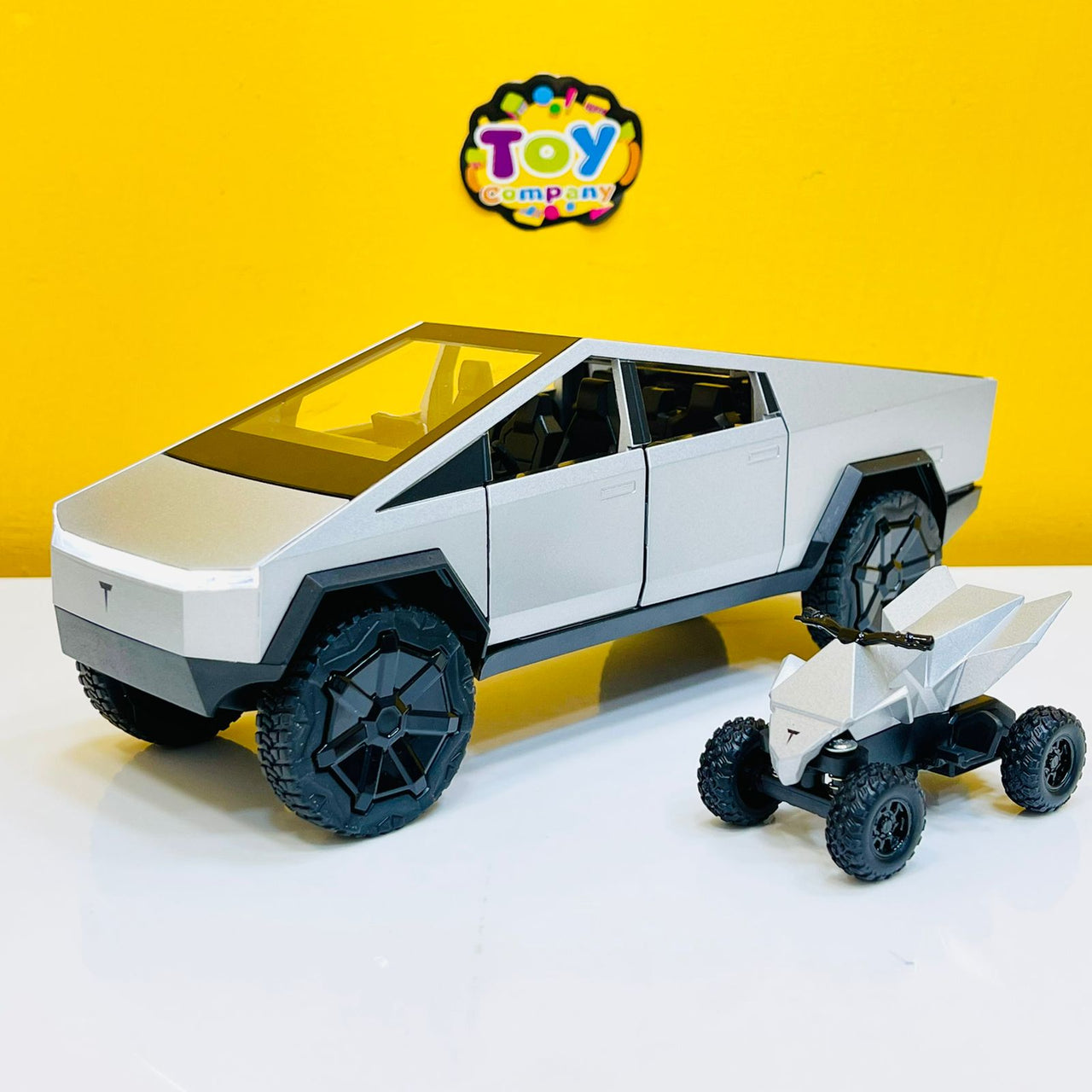 1:24 Diecast Tesla Pickup Truck with Quad Bike