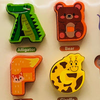Wooden A to Z Animal Themed Puzzle Board