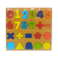8* Inches Mini Wooden Number & Shapes Board