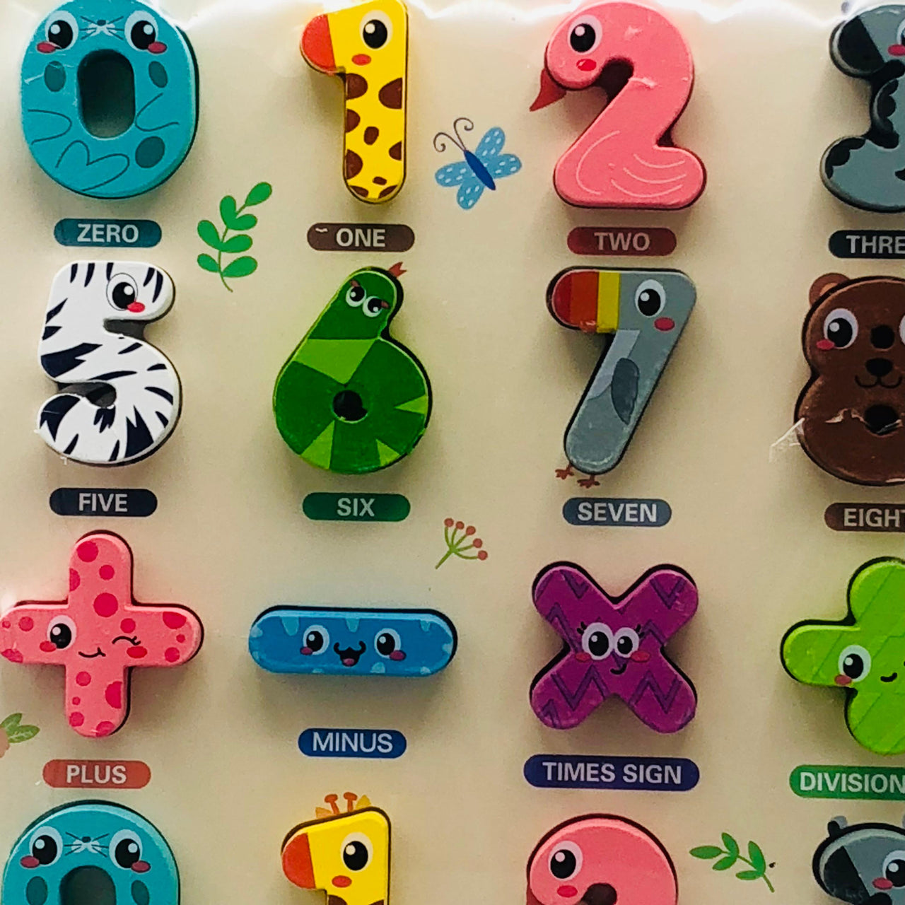 Wooden Number & Signs Puzzle Board