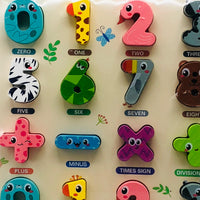 Wooden Number & Signs Puzzle Board