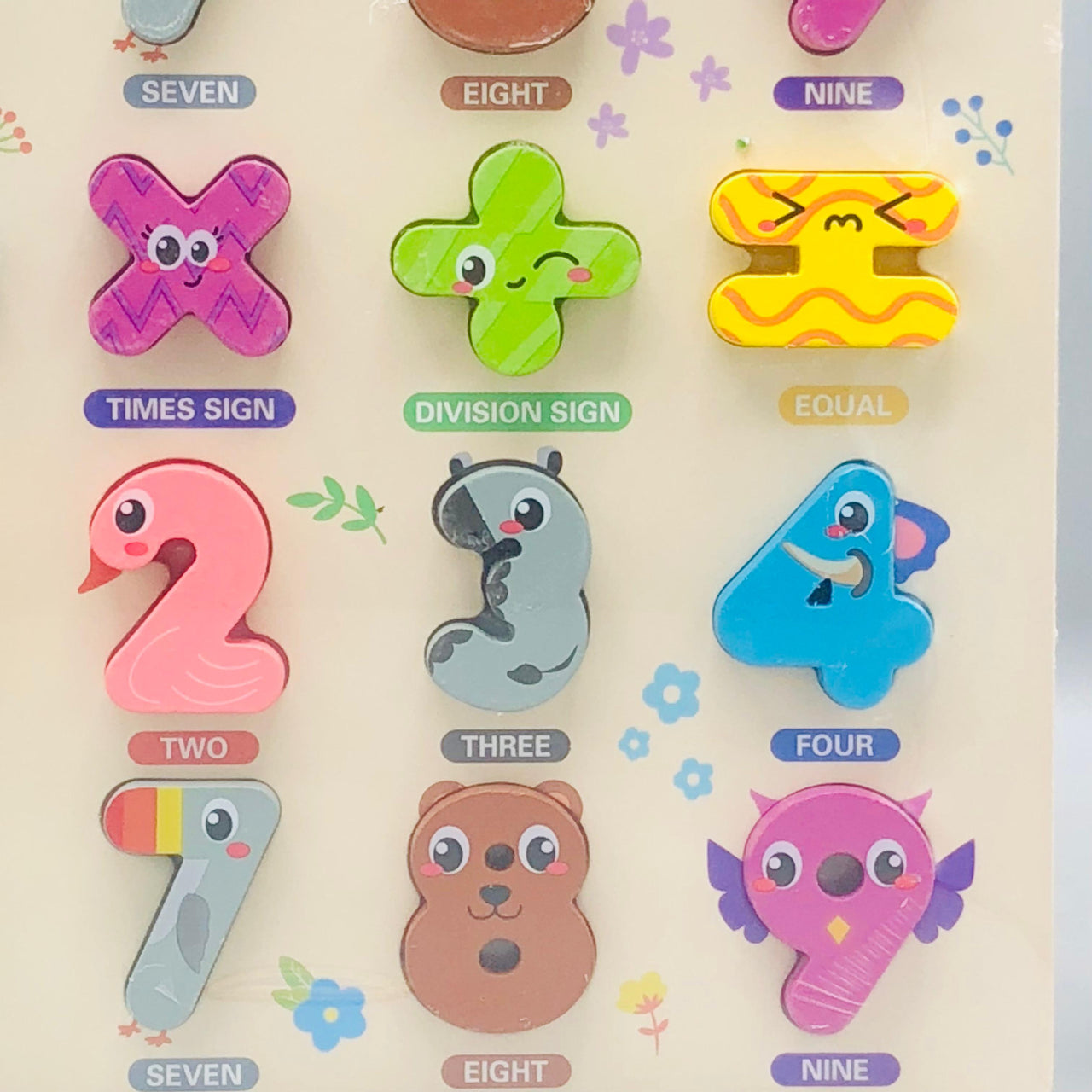 Wooden Number & Signs Puzzle Board