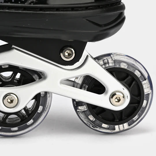 8* Inches Children's Four Wheel Roller Skating Shoes - Black