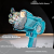 12 Holes Rechargeable Space Bubble Gun - Blue