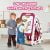 90cm Multi-functional Artistic Drawing Board With Book Shelf - Pink
