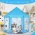 Prince Castle Play Tent House With Fairy Lights - Blue
