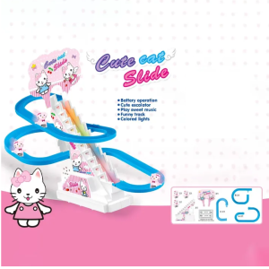 Electric Hello Kitty Slide Racing Track Set With Lights & Music