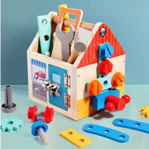 Wooden Kids Tool Set With Basket