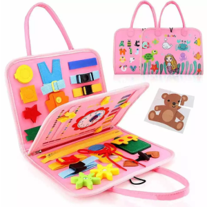 Montessori Multi-functional Activity Busy Book - Pink