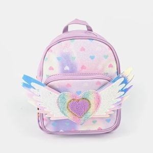 9* Inches Girls Fancy Heart Wings Backpack