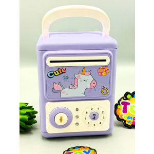 Unicorn Themed Key Unlock Piggy Bank